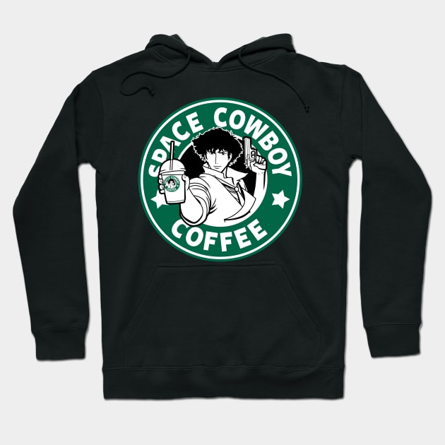 Space Cowboy Coffee Sci-fi Bounty Hunter 90's Anime Hoodie by BoggsNicolas